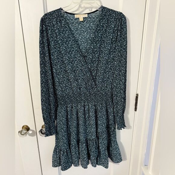 Michael Michael Kors Tweed-Print Ruffled Crepe Dress - Picture 3 of 6